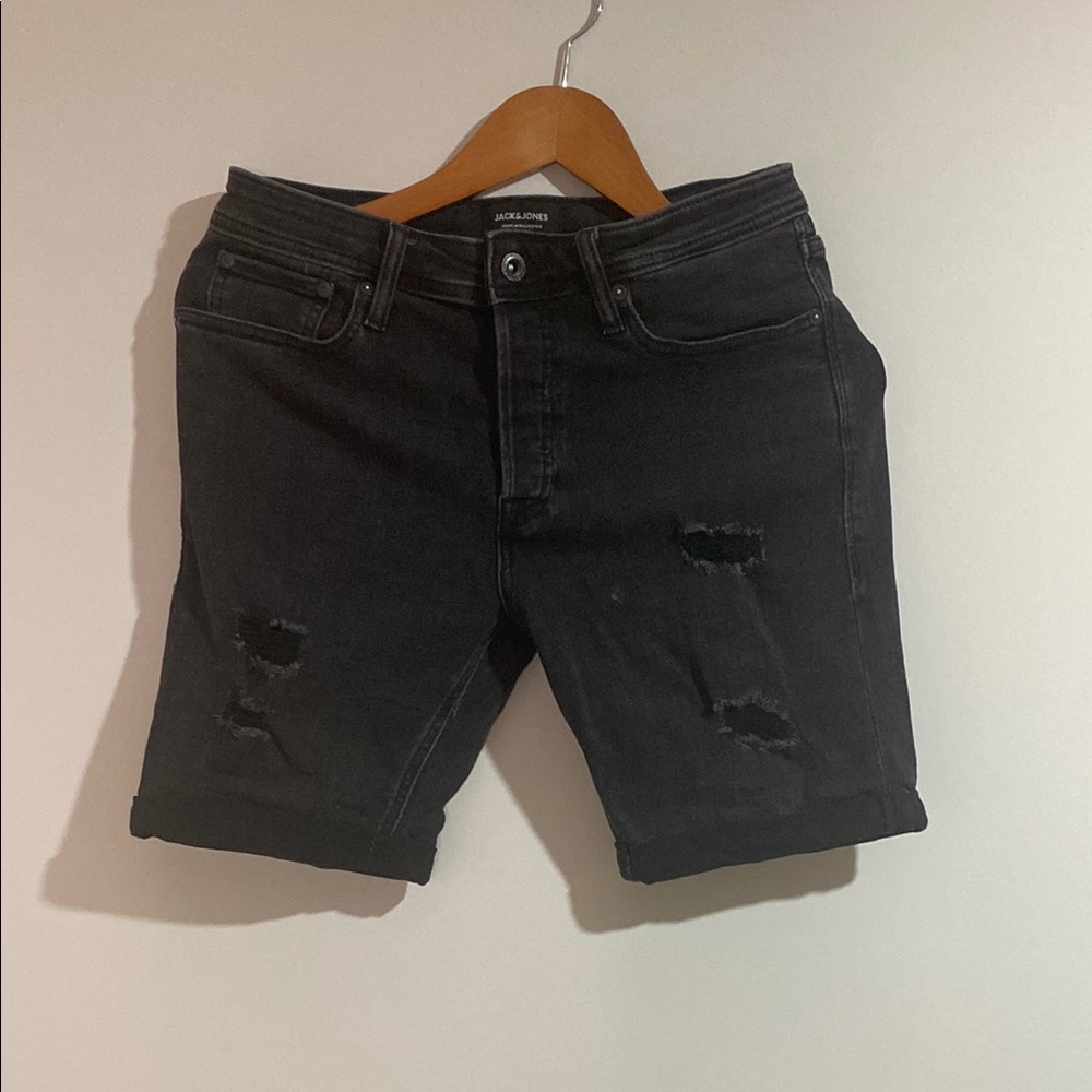 Jack & Jones Black Denim Shorts